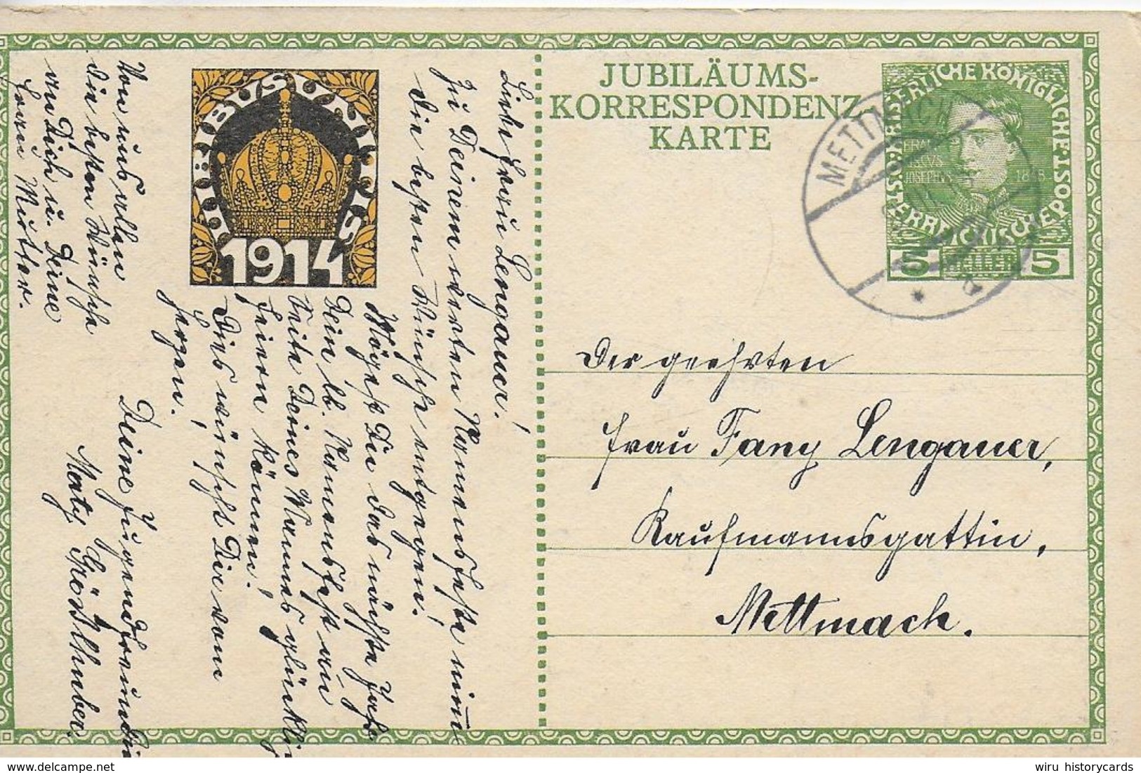 AK 0054  Jubiläums Korrespondenzkarte Kaiser Franz Joseph 1848-1908 - Viribus Unitis Um 1914 - Politische Und Militärische Männer