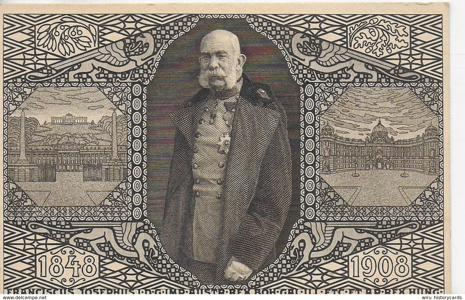 AK 0054  Jubiläums Korrespondenzkarte Kaiser Franz Joseph 1848-1908 - Viribus Unitis Um 1914 - Uomini Politici E Militari