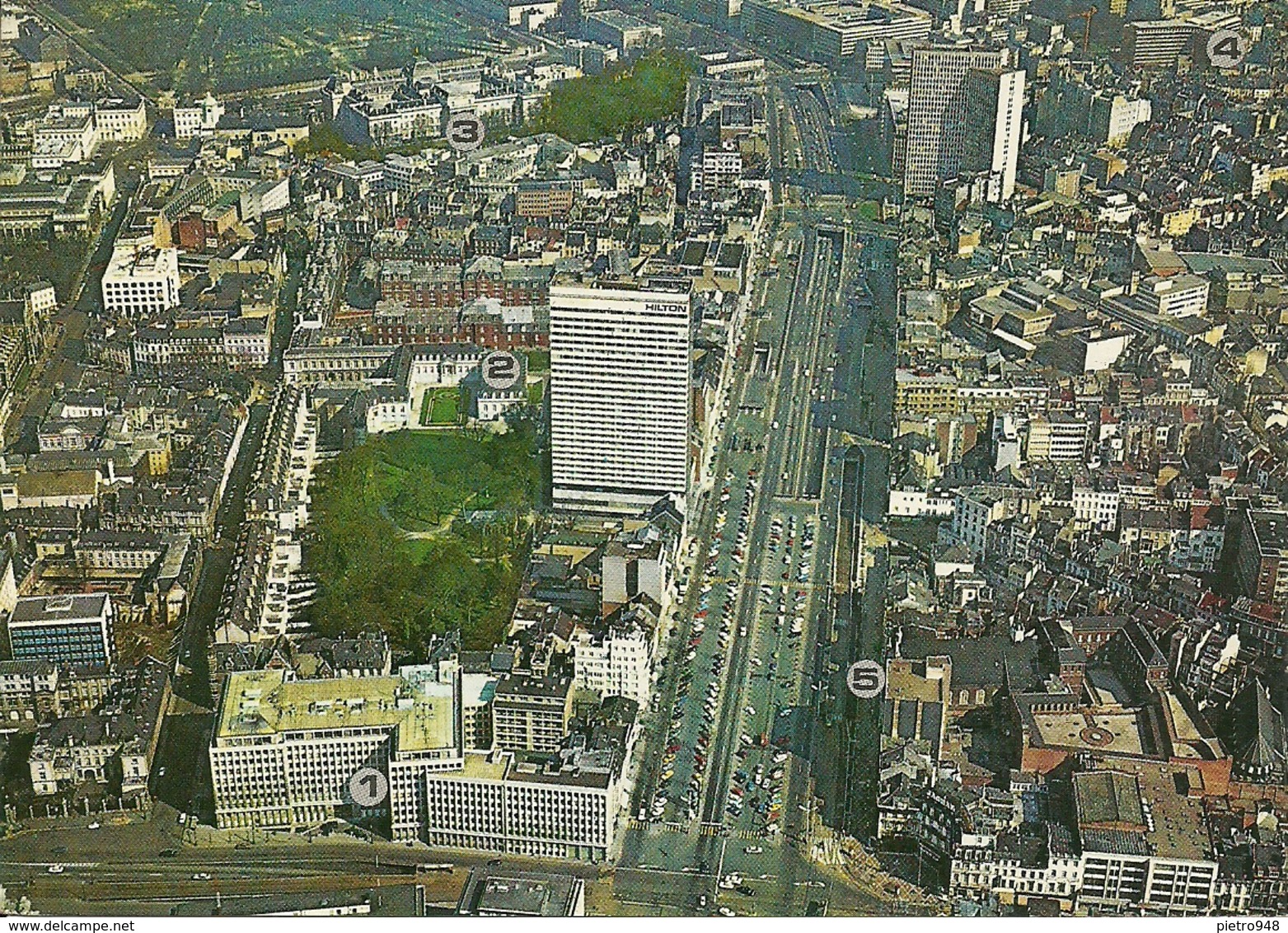 Bruxelles, View From Brussel Hilton: Foreign Office, Egmont Palace, Royal Palace, EEC District, Shopping Gallery Louise - Viste Panoramiche, Panorama