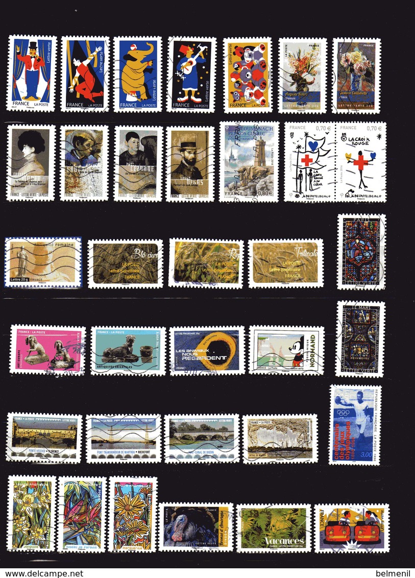 FRANCE  Petit Lot De 100 Timbres Grand Format Tous Différents Et Quelques Petits En Plus - Collections