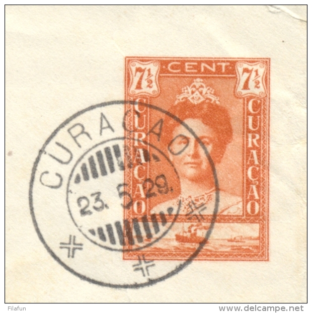 Curacao - 1929 - 7,5 Cent Wilhelmina Met SS Simon Bolivar, Envelop G24 Van KB CURACAO Naar Den Haag / Nederland - Curaçao, Nederlandse Antillen, Aruba