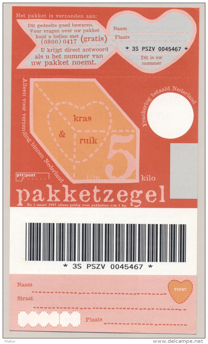 Nederland - 1997 - Pakketzegel Kras &amp; Ruik - Ongebruikt - Postwaardestukken