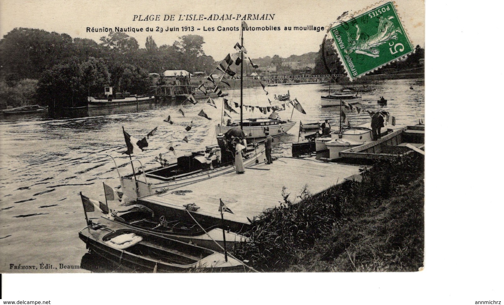 PLAGE DE L'ISLE ADAM PARMAIN REUNION NAUTIQUE DU 29 JUIN 1913 - L'Isle Adam