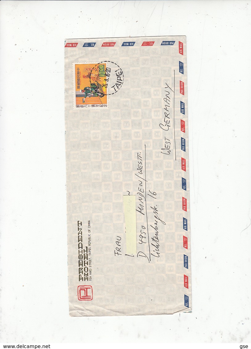 TAIWANM - FORMOSA  1976 - Yvert 1062  (servizi Postali) - Lettera Per Germania - Storia Postale