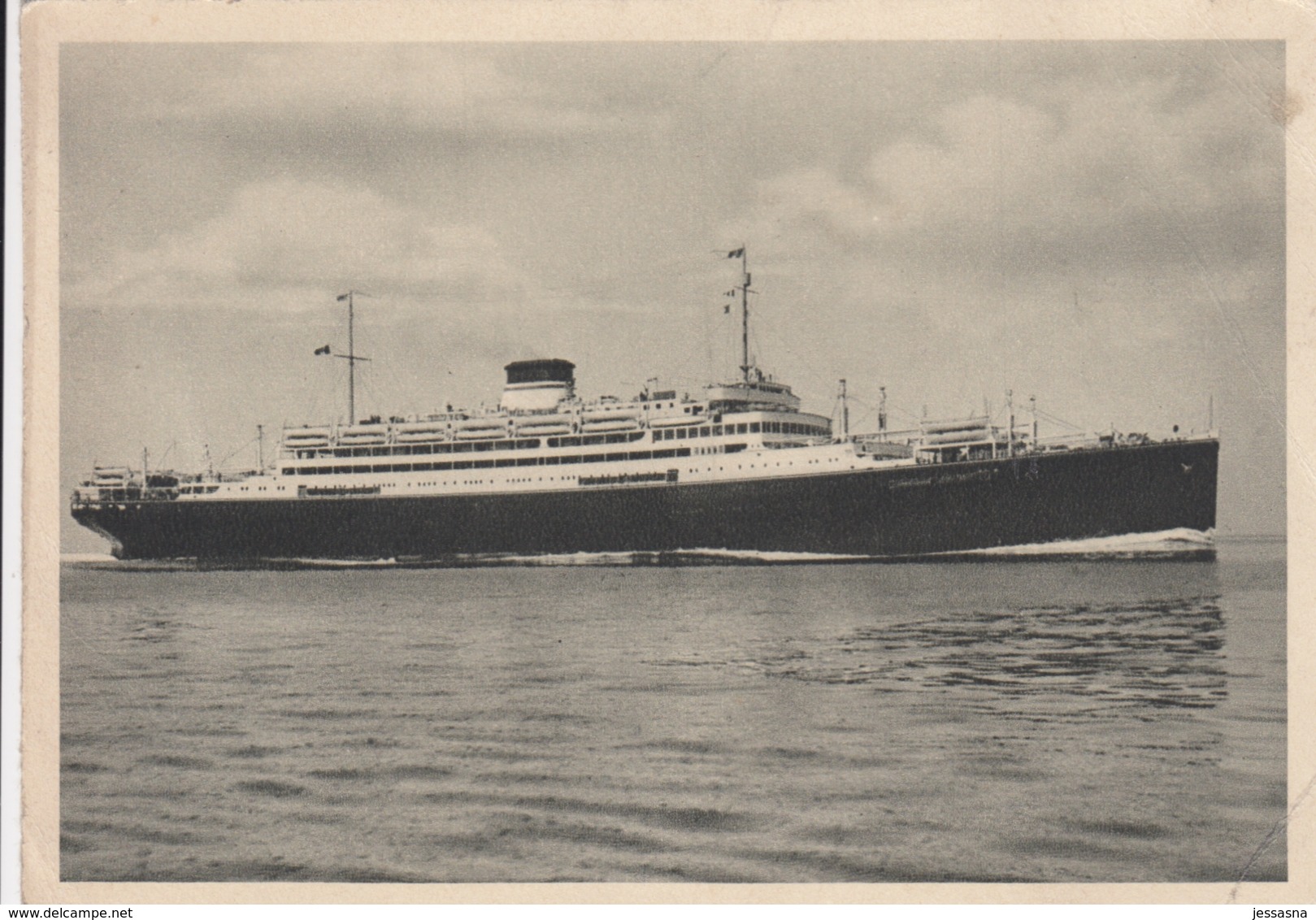 AK Passagierschiff M/S SATURNIA - Vulcania - 1953 - Dampfer