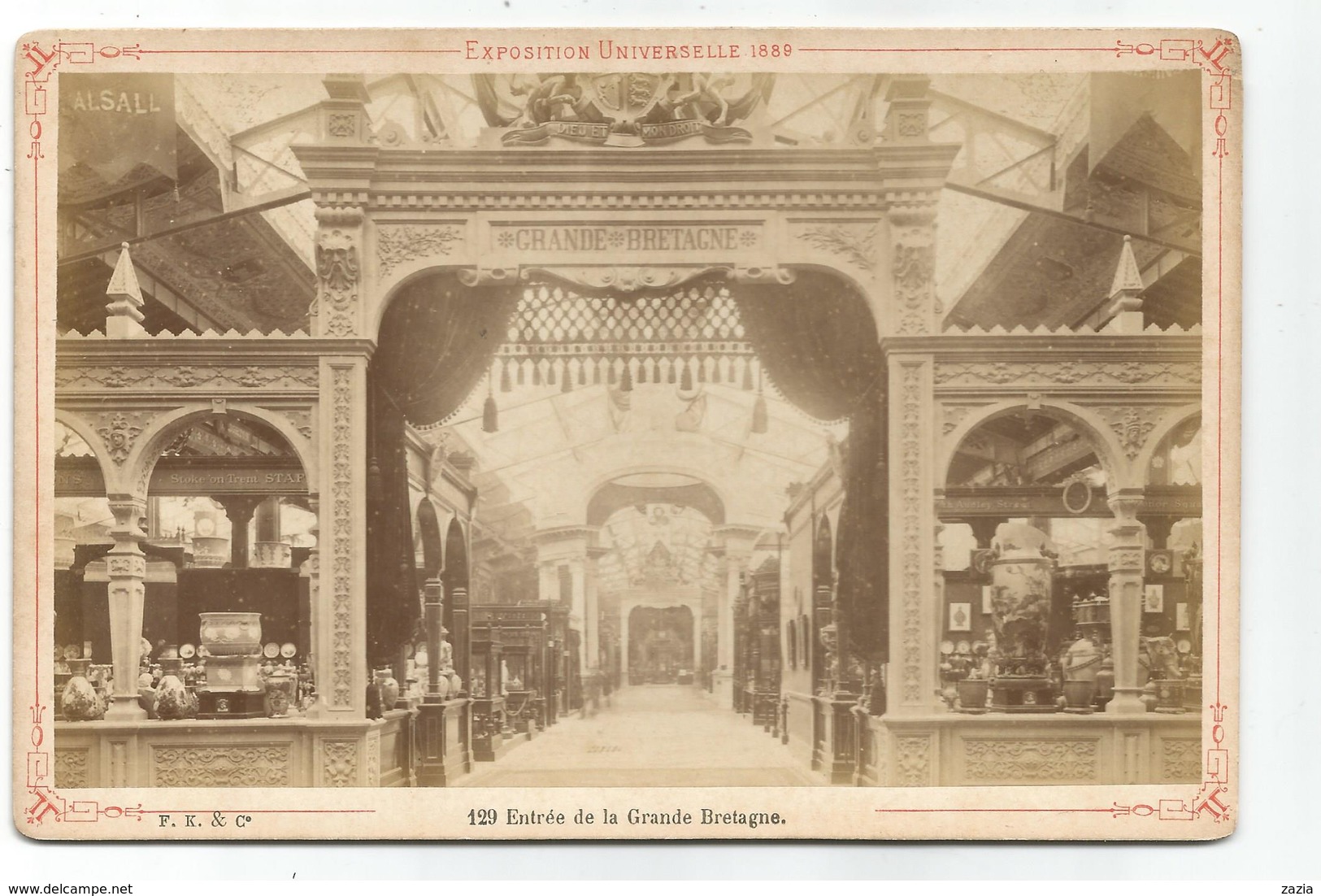 PHO.0554/ Exposition Universelle 1889 Paris - Entrée De La Grande Bretagne - F.K.&C° N°129 - Anciennes (Av. 1900)