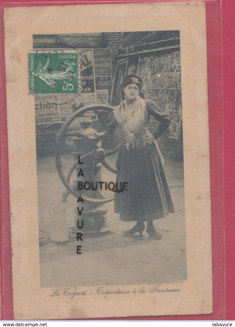 76 - LE TREPORT----Tréportaise A La Fontaine--Beau Plan---animé - Le Treport