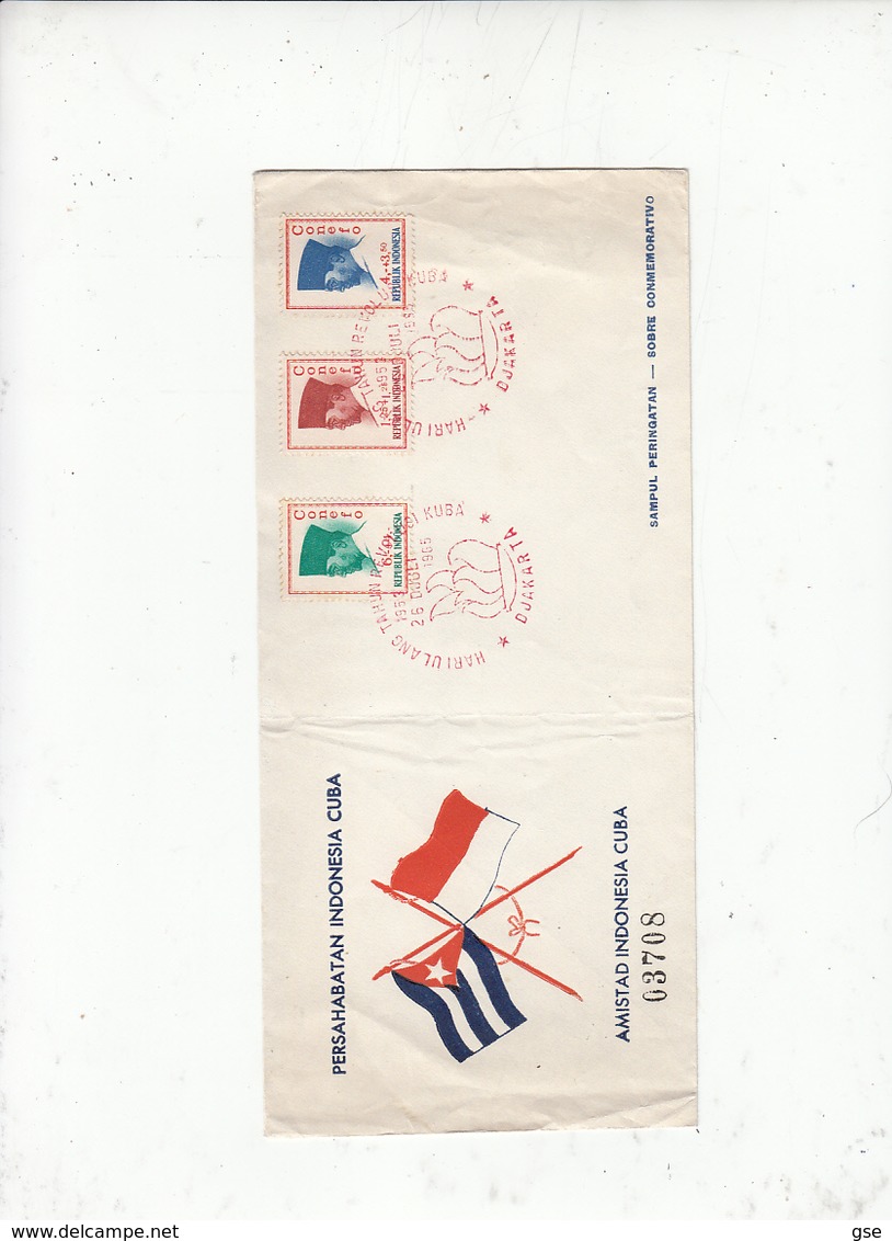 INDONESIA 1965 - Annullo Seciale Ilustrato - Amocizia Indonesia-Cuba - Indonesia