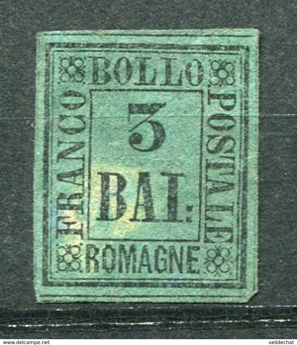 9149  ROMAGNE N°4 (*)  3b Vert   1859   B - Romagna