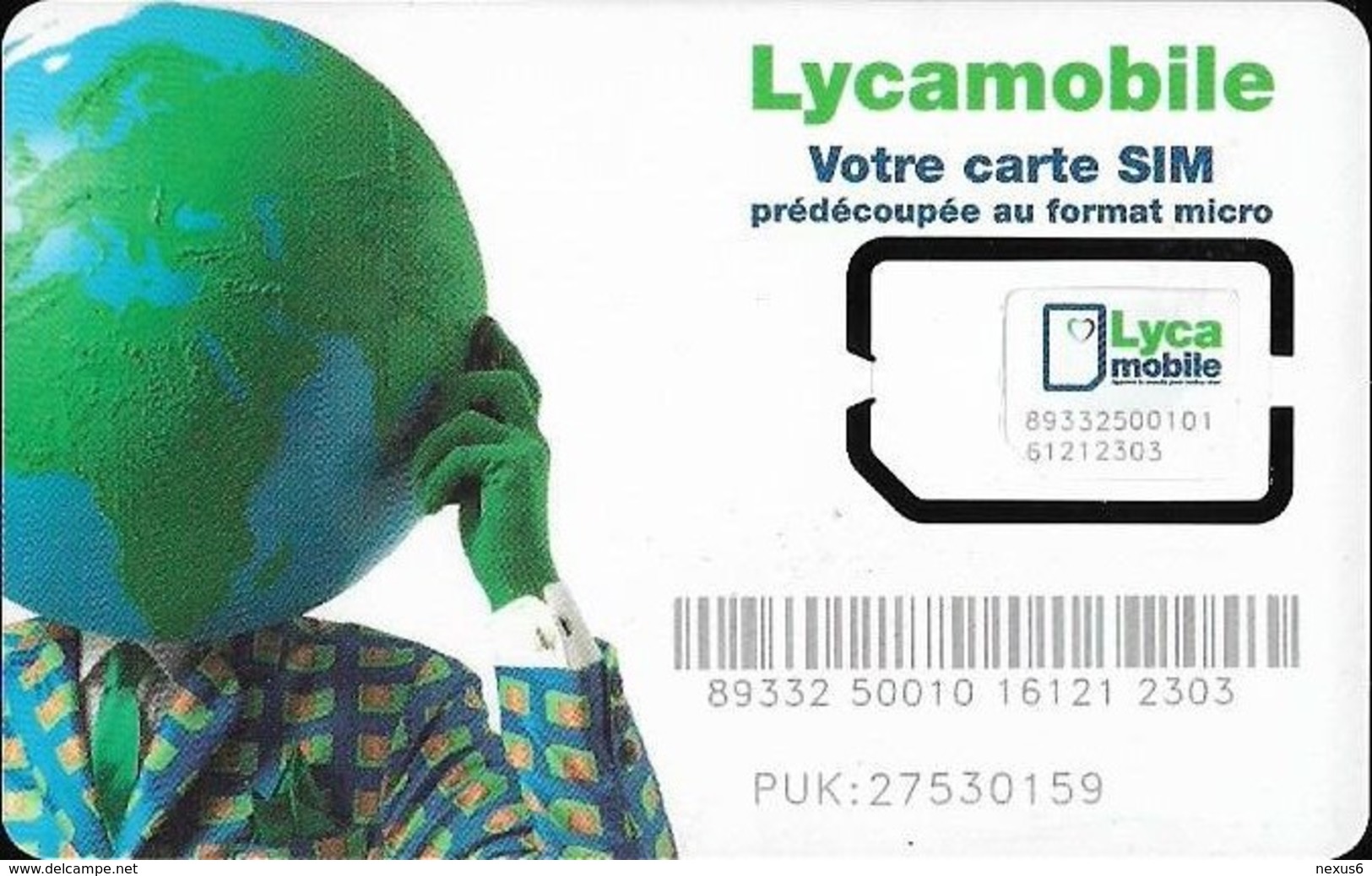 France - Lycamobile - Votre Carte SIM - GSM SIM5 Mini-Micro, Mint - Andere & Zonder Classificatie