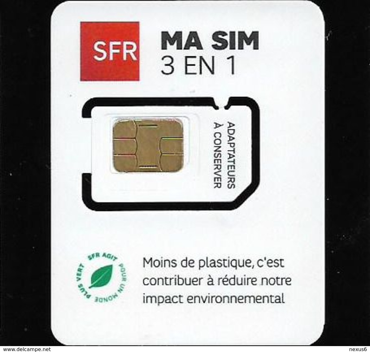 France - SFR - Ma SIM 3 EN 1 [White Mini Triple SIM Card (Batch. ABO On Back)] - GSM SIM6 Mini-Micro-Nano, Mint - Altri & Non Classificati