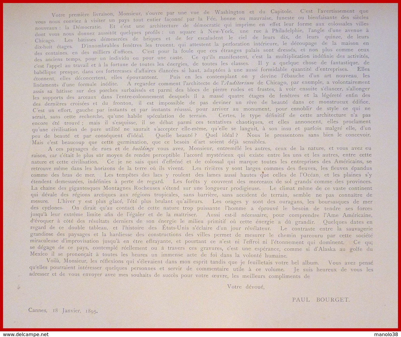 Le Capitole. Washington. Un Voyage à Travers L'Amérique. 1895. Éditeur C. N. Greig. Et Cie. - Autres & Non Classés