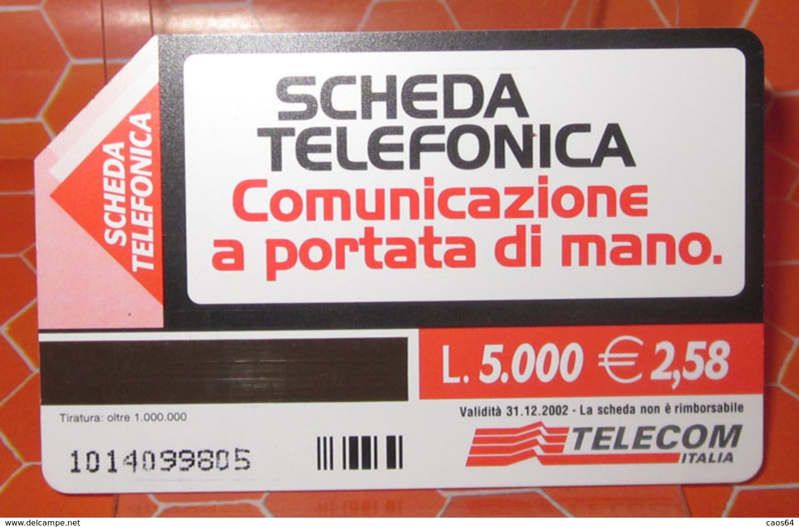 TELECOM LIRE 5.000  SCHEDA TELEFONICA USED - Pubbliche Pubblicitarie