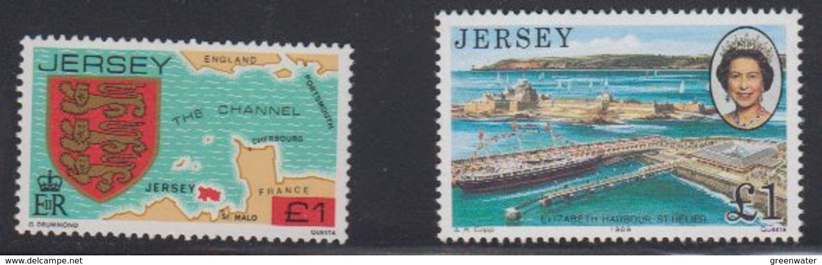 Jersey Definitives GBP 1 Value 2x ** Mnh (40945H) - Jersey