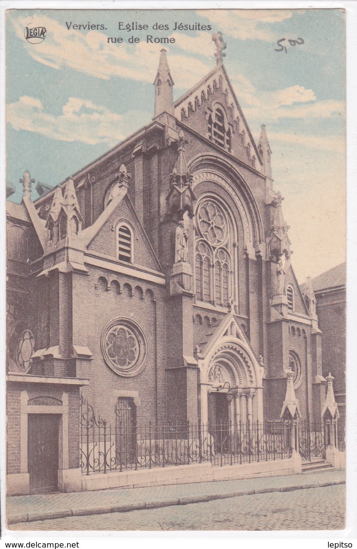 VERVIERS  "Eglise Des Jésuites , Rue De Rome -    " Circulée En 1912  DEMOLIE (voir Scans ) - Verviers