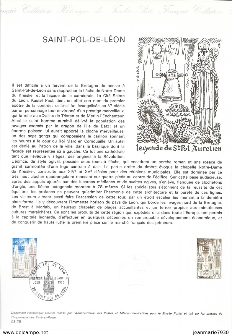 DOCUMENT OFFICIEL 3/75 SAINT POL DE LEON - COTE 2009 = 15.00 € - Postdokumente