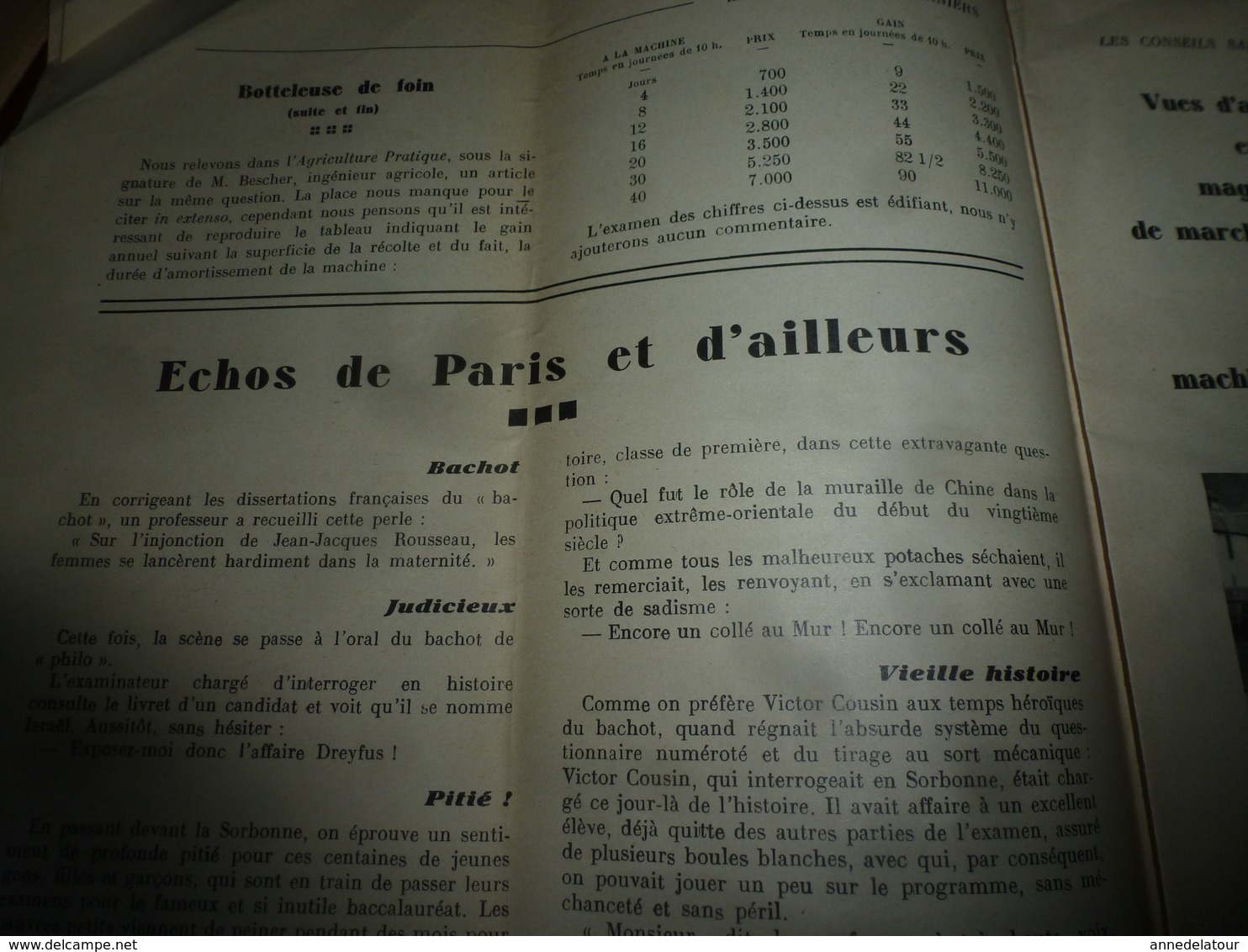 1938 Les Conseils Saisoniers (Dormoy à Trémoins;Sabatier à Laas,Cazaux à Baigts,Cabaussel à Viterbe,Fahé à Sanadère;etc - Autres & Non Classés