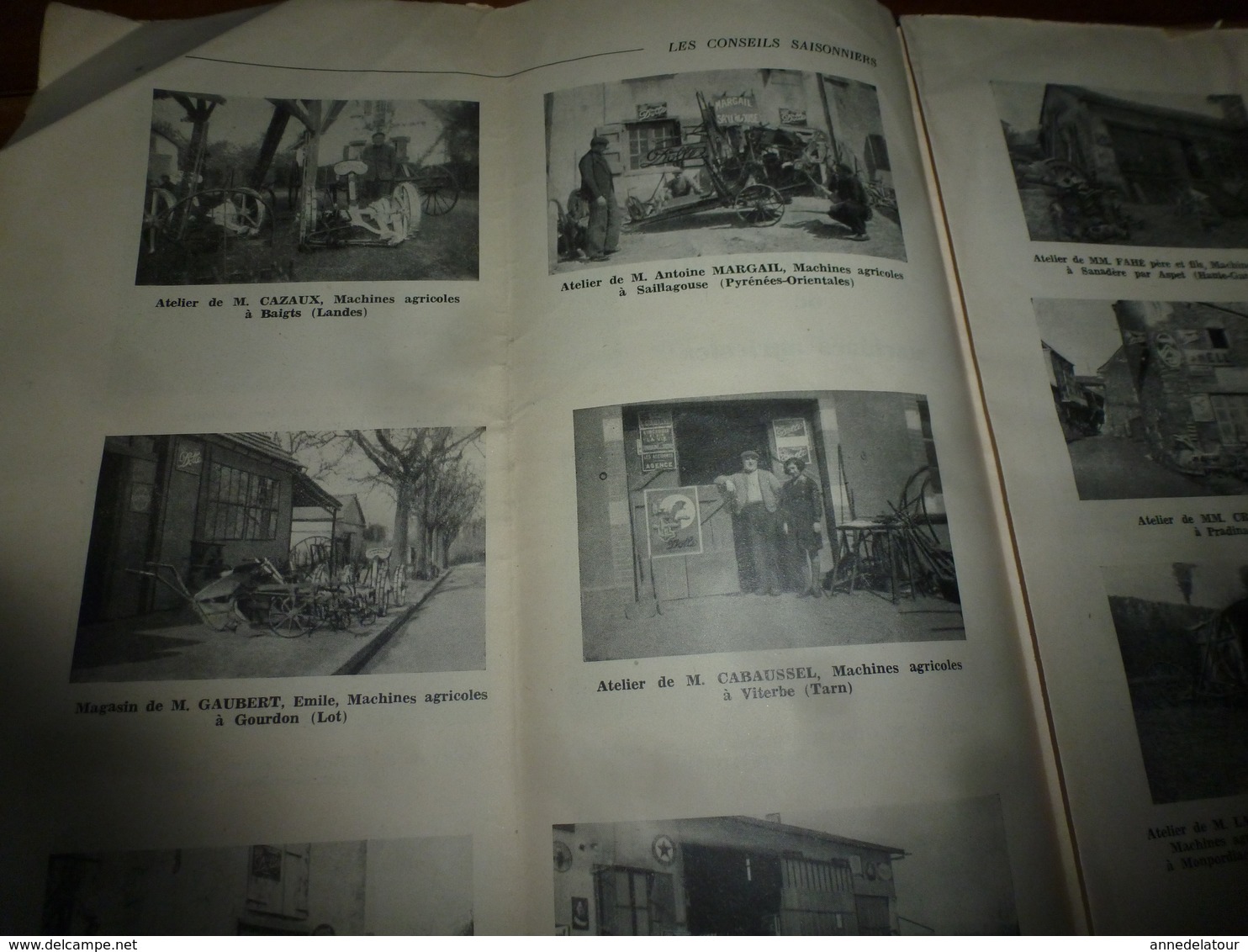 1938 Les Conseils Saisoniers (Dormoy à Trémoins;Sabatier à Laas,Cazaux à Baigts,Cabaussel à Viterbe,Fahé à Sanadère;etc