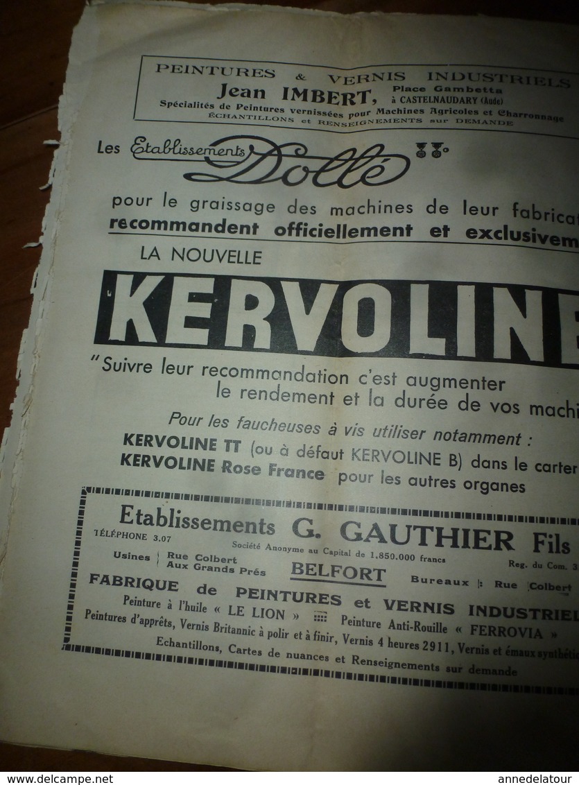 1938 Les Conseils Saisoniers (Dormoy à Trémoins;Sabatier à Laas,Cazaux à Baigts,Cabaussel à Viterbe,Fahé à Sanadère;etc