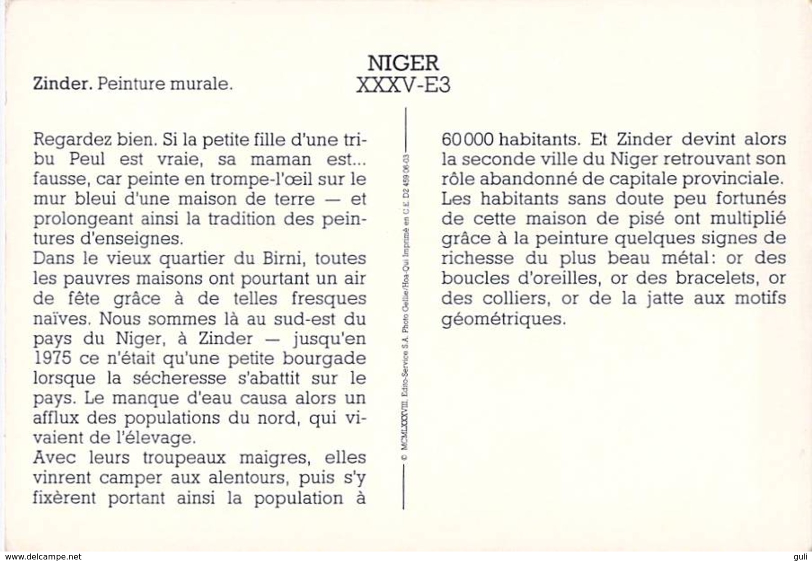 Afrique > NIGER Zinder Peinture Murale  Petite Fille Peul (tribu) *PRIX FIXE - Niger