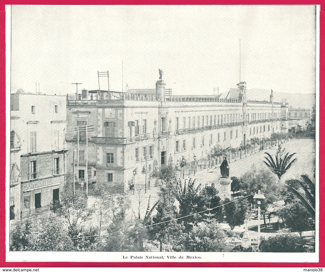 Le Palais National, Ville De Mexico. Mexique. Un Voyage à Travers L'Amérique. 1895. Éditeur C. N. Greig. Et Cie. - Autres & Non Classés