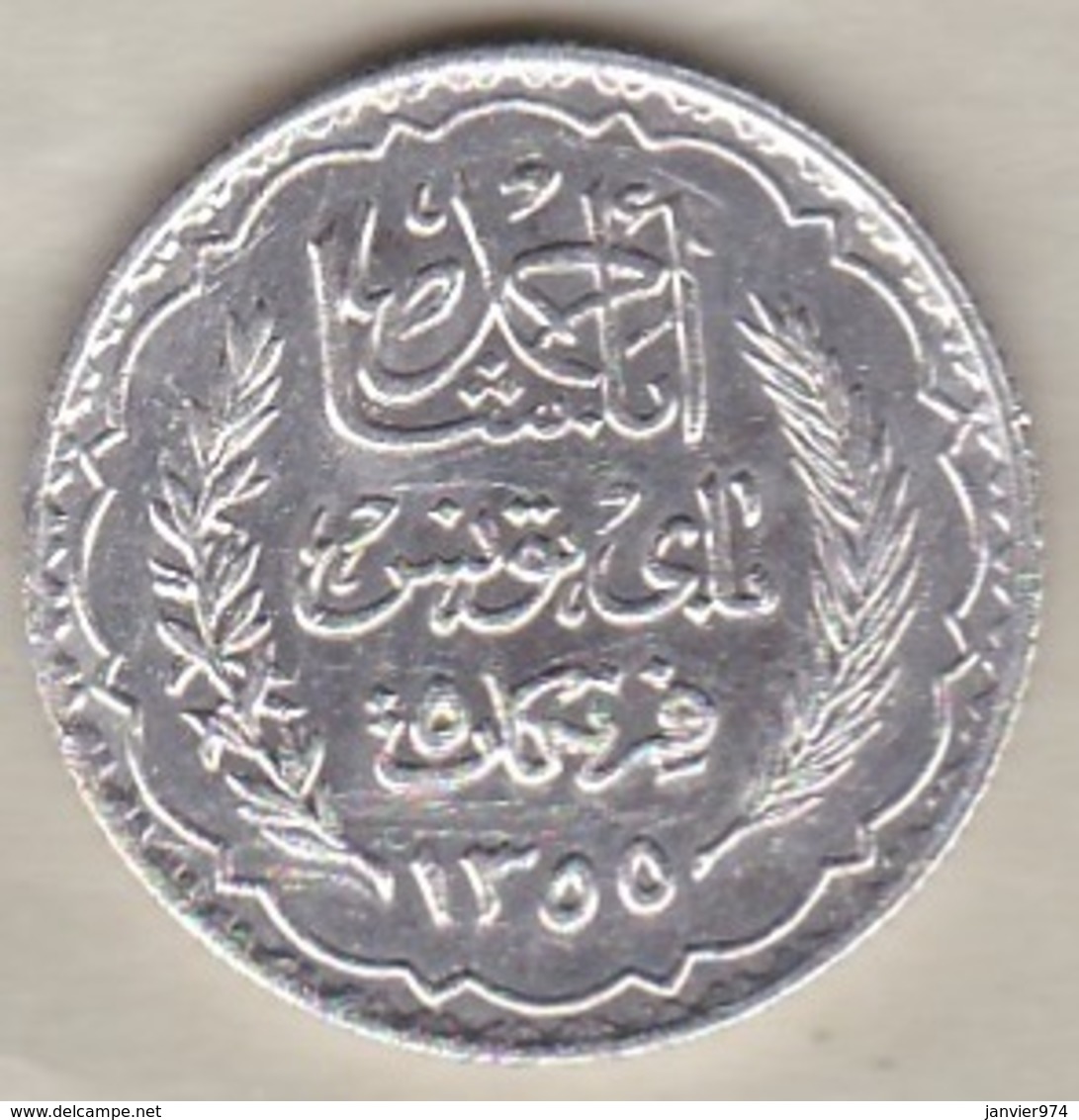 TUNISIE. 5 FRANCS 1936 (AH 1355). ARGENT / SILVER - Tunisia