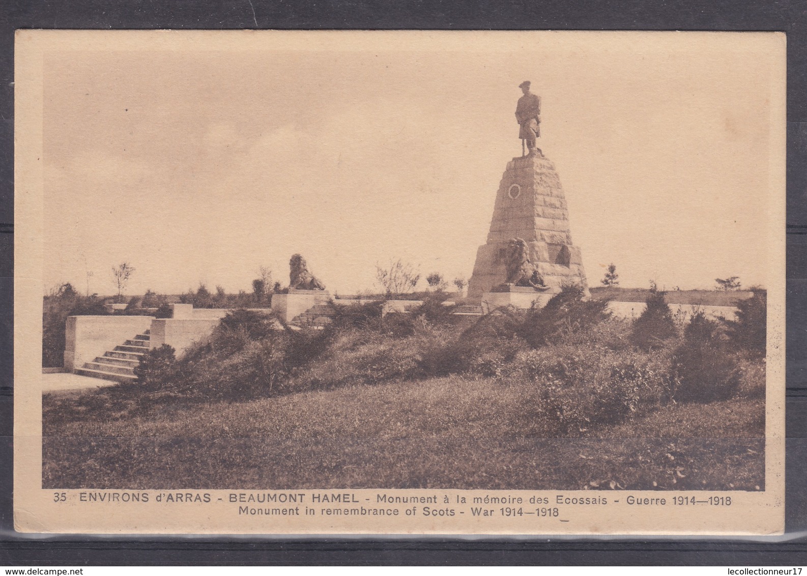 CPA Arras Beaumont Hamel  Dpt 62 Monument à La Mémoire Des Ecossais Guerre 1914 1918 Réf 683 - Arras