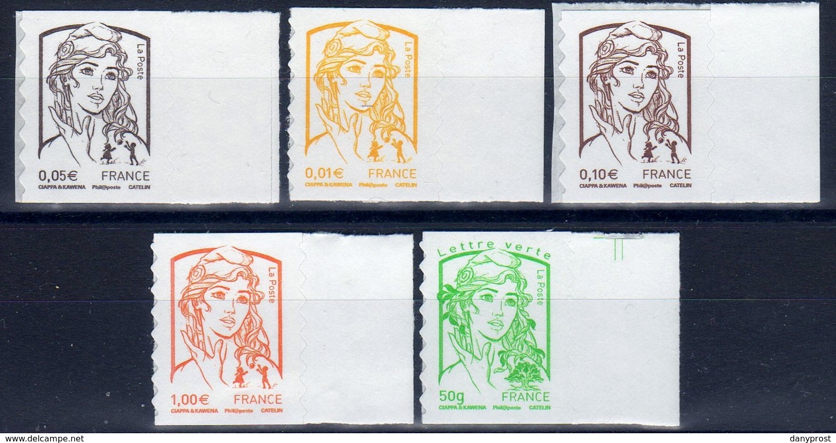 FRANCE 2013 / LOT 5 TIMBRES PROS MARIANNE CIAPPA N° 847-8-9-54-9 / NEUFS / DETAILS........ - Autres & Non Classés