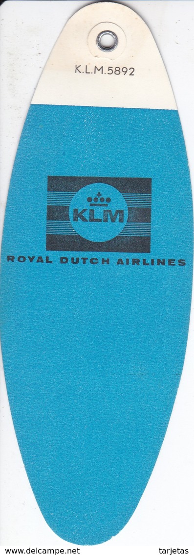 ANTIGUA ETIQUETA DE LA COMPAÑIA AEREA KLM (AVION-PLANE) ROYAL DUTCH AIRLINES - Etiquetas De Equipaje