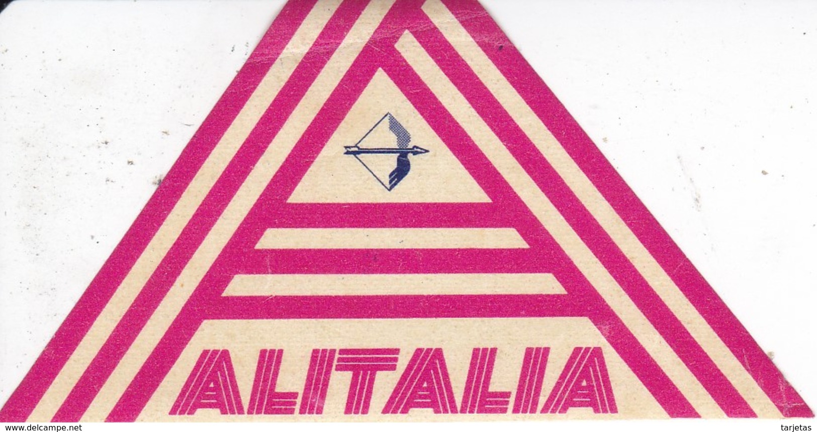 ANTIGUA ETIQUETA DE LA COMPAÑIA AEREA ALITALIA (AVION-PLANE) - Etiquetas De Equipaje