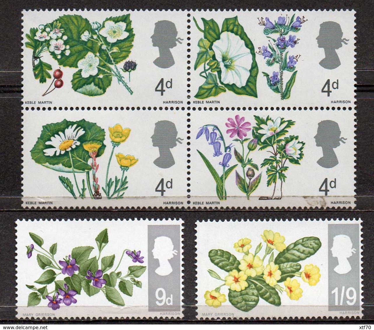 GREAT BRITAIN 1967 British Wild Flowers (ordinary) - Unused Stamps