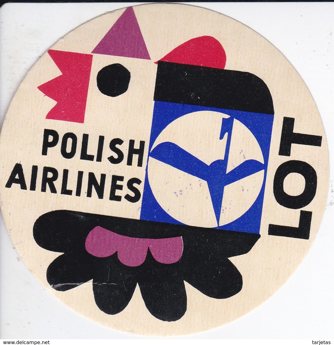 ANTIGUA ETIQUETA DE LA COMPAÑIA AEREA LOT - POLISH AIRLINES  (AVION-PLANE) - Baggage Etiketten