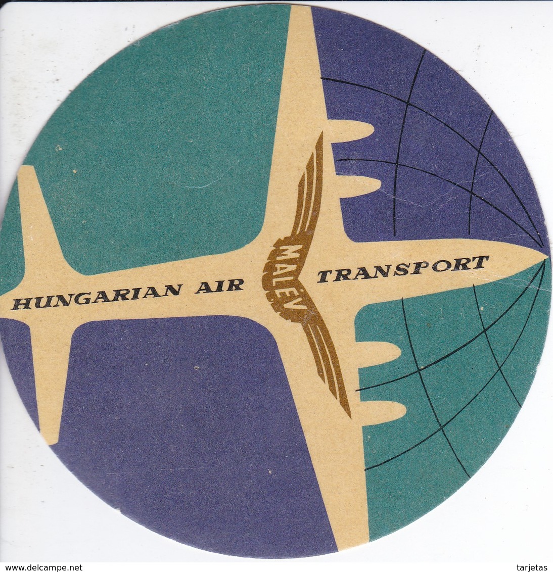 ANTIGUA ETIQUETA DE LA COMPAÑIA AEREA MALEV  (AVION-PLANE)  HUNGARY - Baggage Labels & Tags