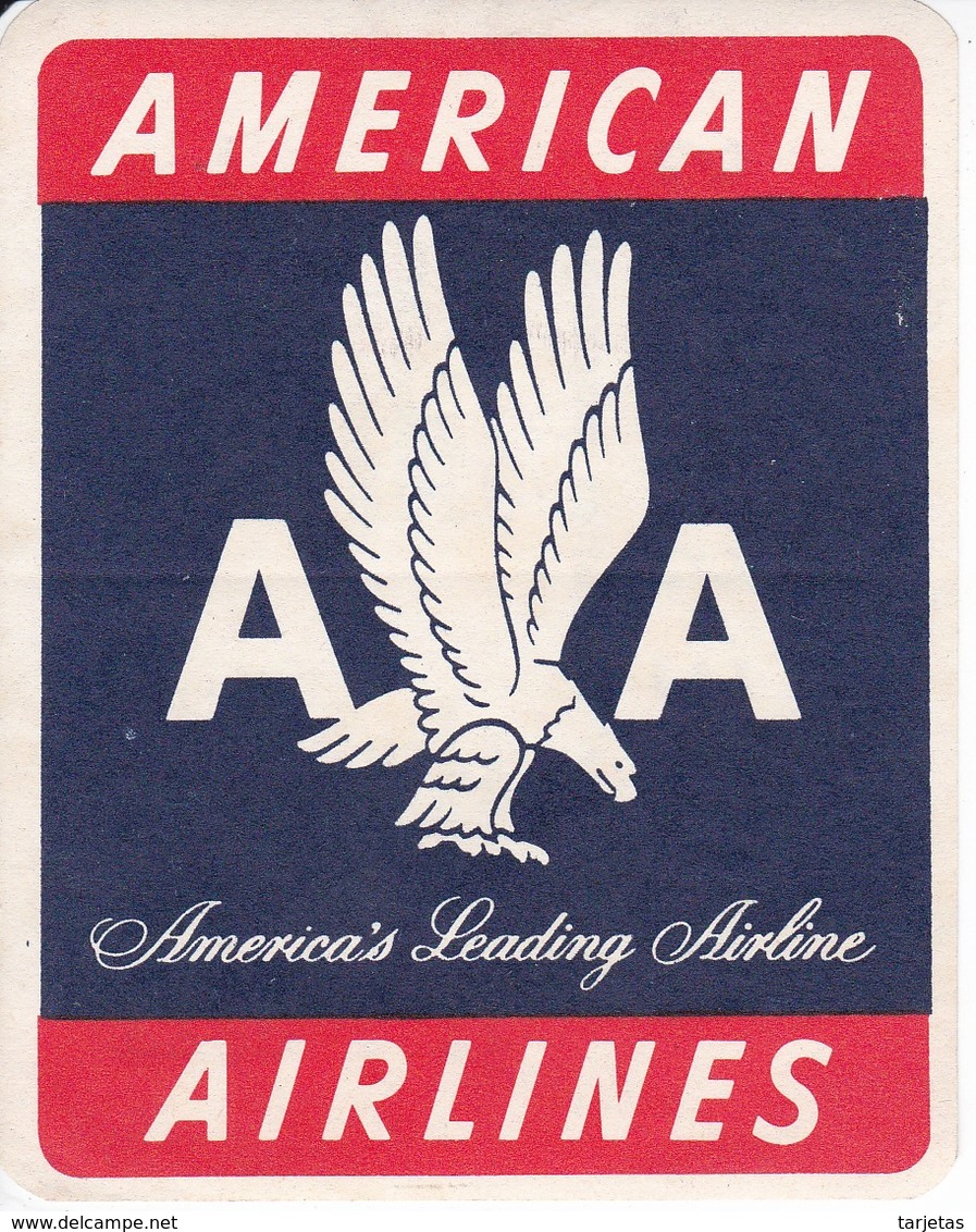 ANTIGUA ETIQUETA DE LA COMPAÑIA AEREA AMERICAN AIRLINES  (AVION-PLANE) - Etiquetas De Equipaje