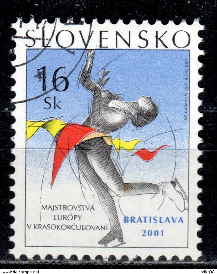 SK+ Slowakei 2001 Mi 387 388-89 Eiskunstlauf-EM, Trachten - Used Stamps