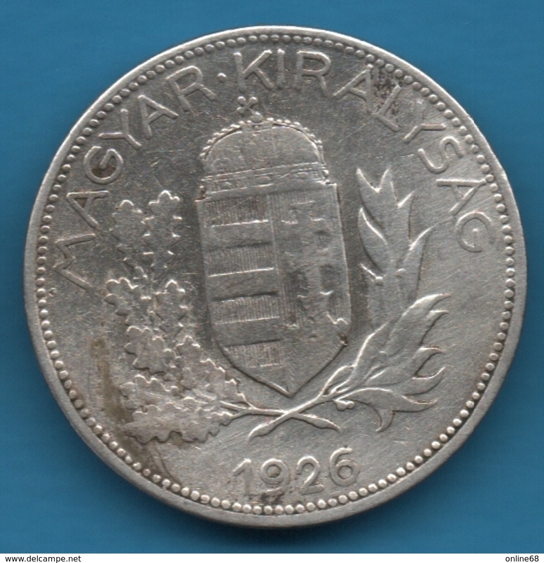 HUNGARY 1 PENGO 1926 KM# 510  Argent  640‰ Silver - Hongarije