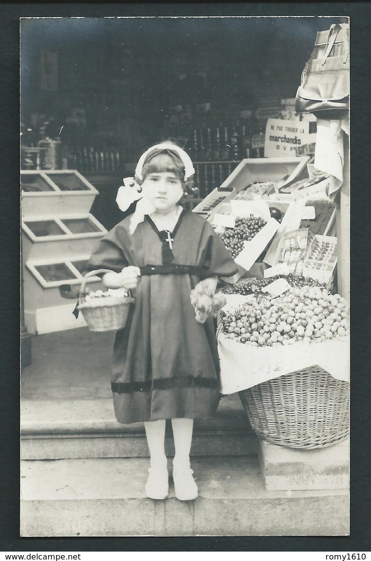 LIEGE. Photo Carte. Magasin Punay. Epicerie, Fruits, Legumes... Rue Robert Centner (?) 1927/28. - 2 Scans - Liege