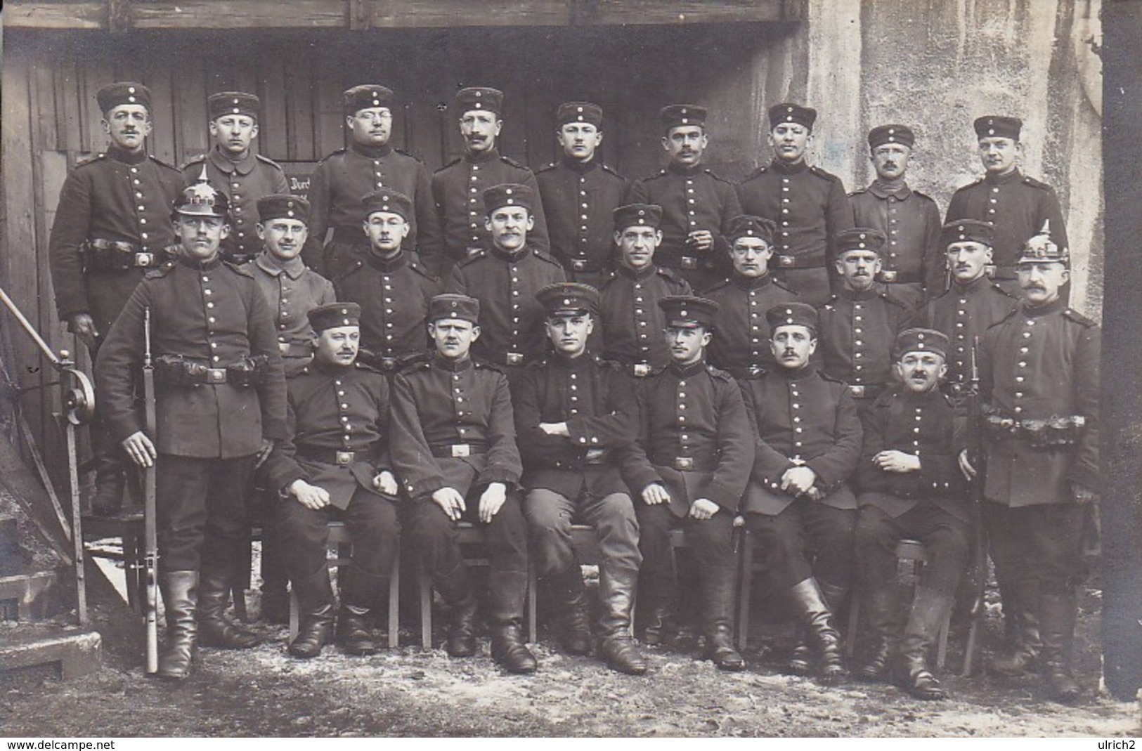 AK Foto Deutsche Soldaten - Gewehr Pickelhaube - Feldpost  II. Ers. Batl. 4. Inf. Regt. 103 - 1916 (36968) - Guerra 1914-18