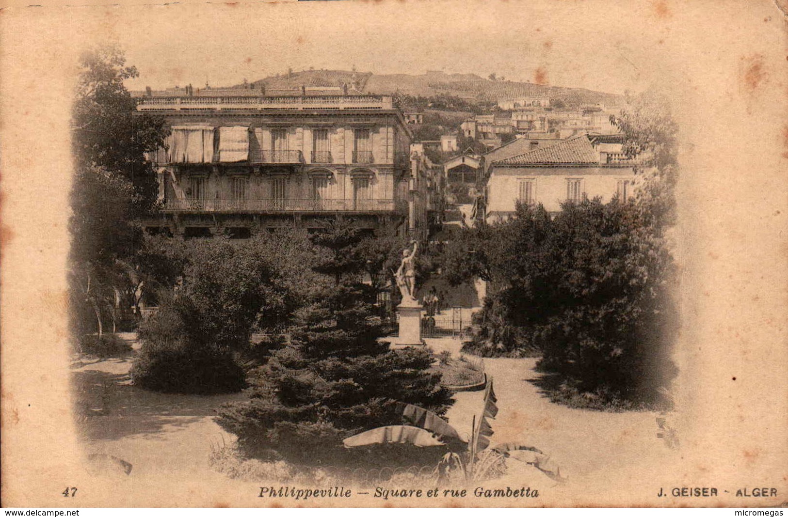 Algérie - PHILIPPEVILLE - Square Et Rue Gambetta - Skikda (Philippeville)