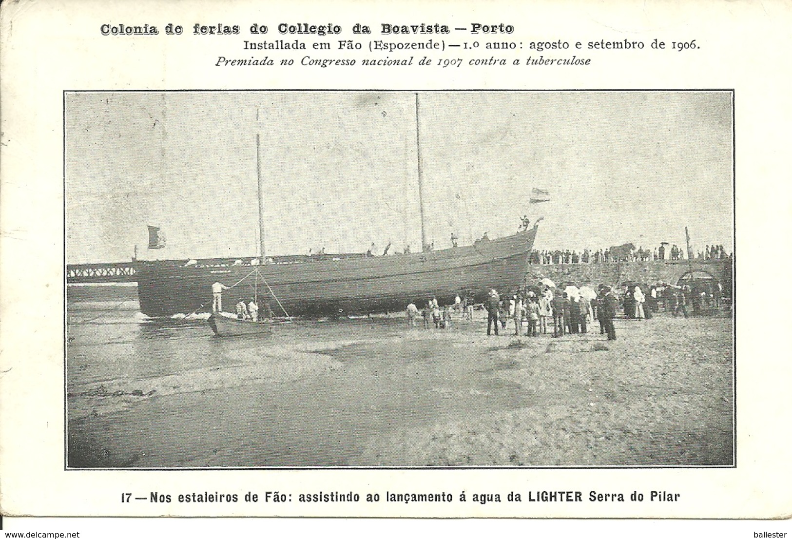 Portugal-Esposende-Fão-Nos Estaleiros De Fão:assistindo Ao Lançamento à água Da Lhighter-Serra Do Pilar (Boavista-Porto) - Braga