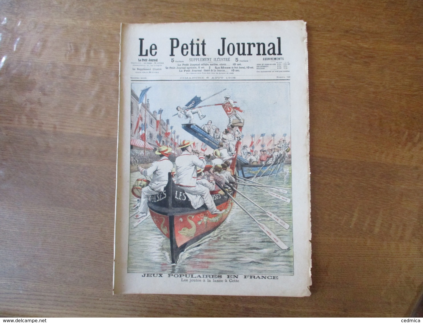 LE PETIT JOURNAL 6 AOUT 1905 JEUX POPULAIRES EN FRANCE LES JOUTES A LA LANCE A CETTE,LES SOLDATS MOISSONNEURS - Le Petit Journal