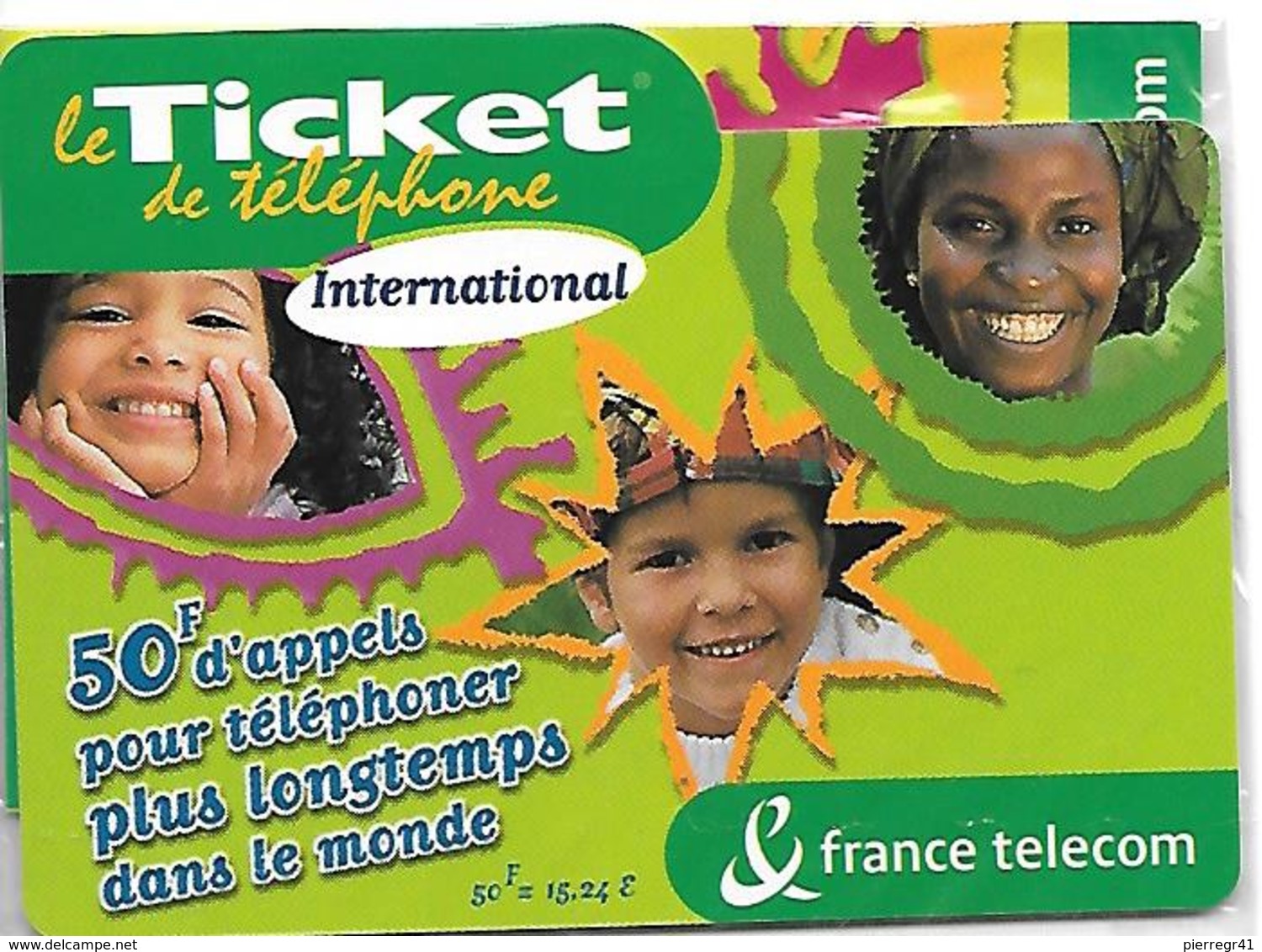 TICKET TELEPHONE-FRANCE- PU32-INTERNATIONAL VERT-NSB-TBE- - FT Tickets