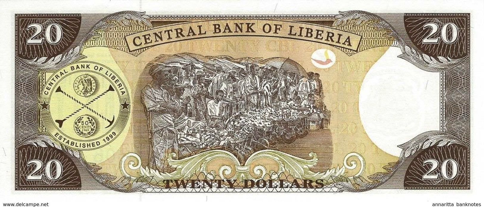 LIBERIA 20 DOLLARS 2011 P-28f UNC [ LR308f ] - Liberia