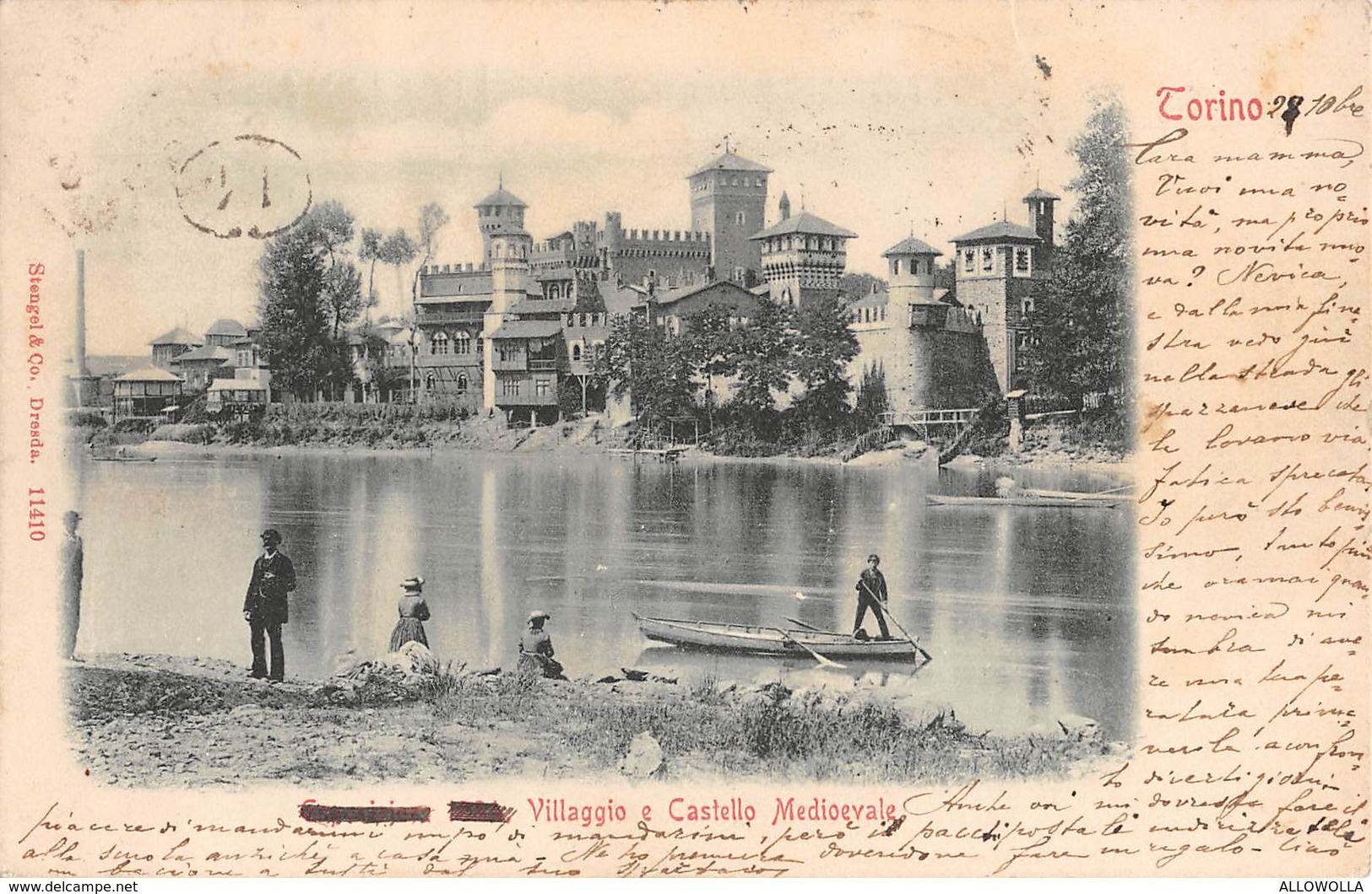 1486 "TORINO - VALENTINO-VILLAGGIO E CASTELLO MEDIOEVALE " CART. POST. ORIG. SPEDITA - Castello Del Valentino