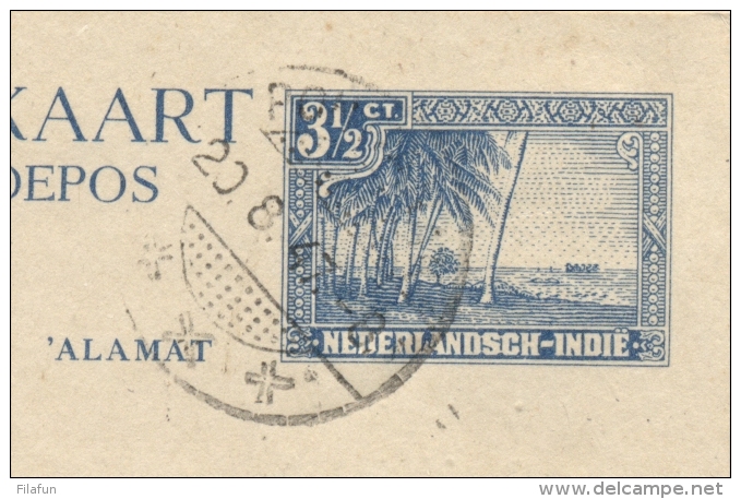 Nederlands Indië - 1947 - 3,5 Cent Strand Met Palmbomen, Briefkaart G75 Van PV2 PONTIANAK Naar Batavia - Nederlands-Indië