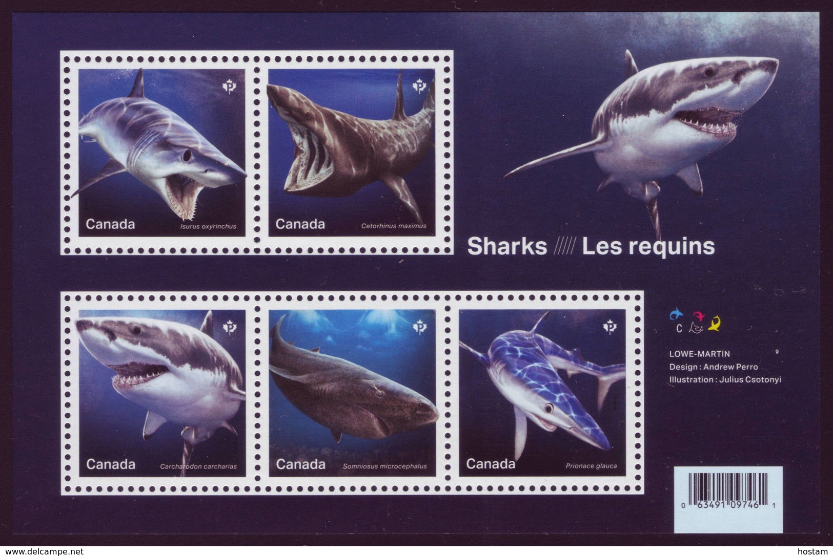 Canada 2018 The Sharks   Sheetlet Of 5 MNH - Blocks & Sheetlets