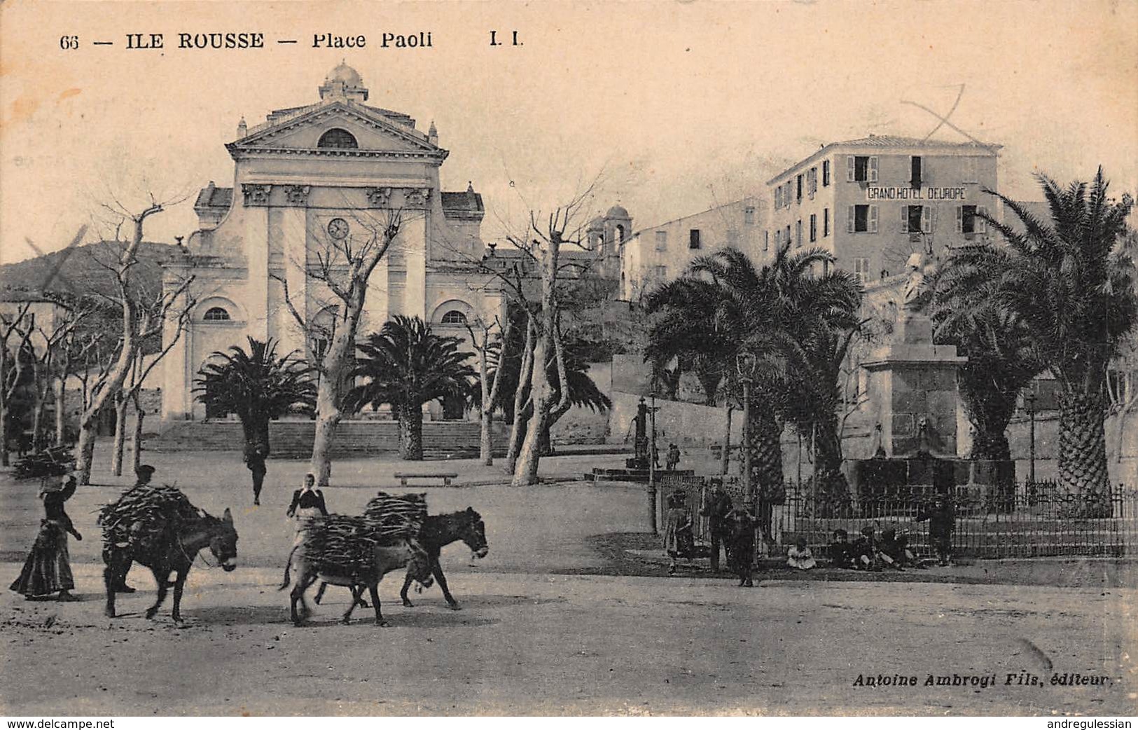 CPA ILE ROUSSE - Place Paoli - Otros & Sin Clasificación