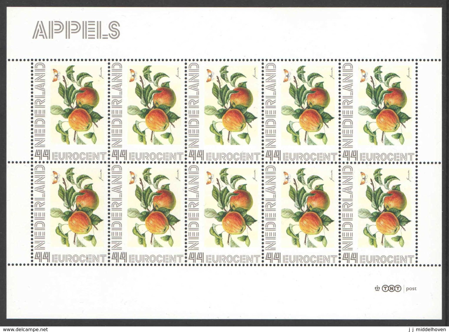 Nederland Postfris/MNH, Janneke Brinkman: Bloemen, Flowers, Fleurs. Appels - Persoonlijke Postzegels