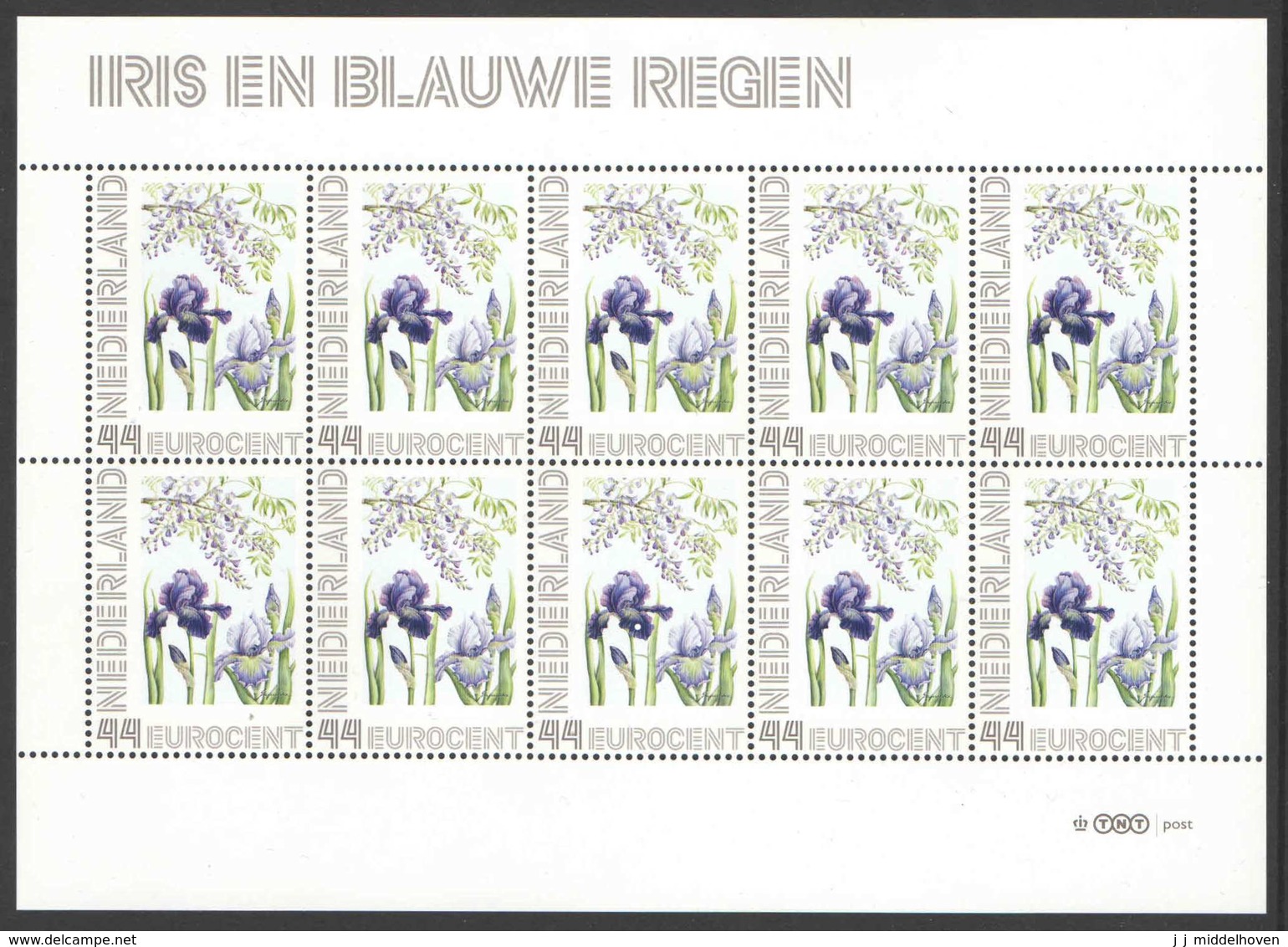 Nederland Postfris/MNH, Janneke Brinkman: Bloemen, Flowers, Fleurs. Iris En Blauwe Regen - Persoonlijke Postzegels