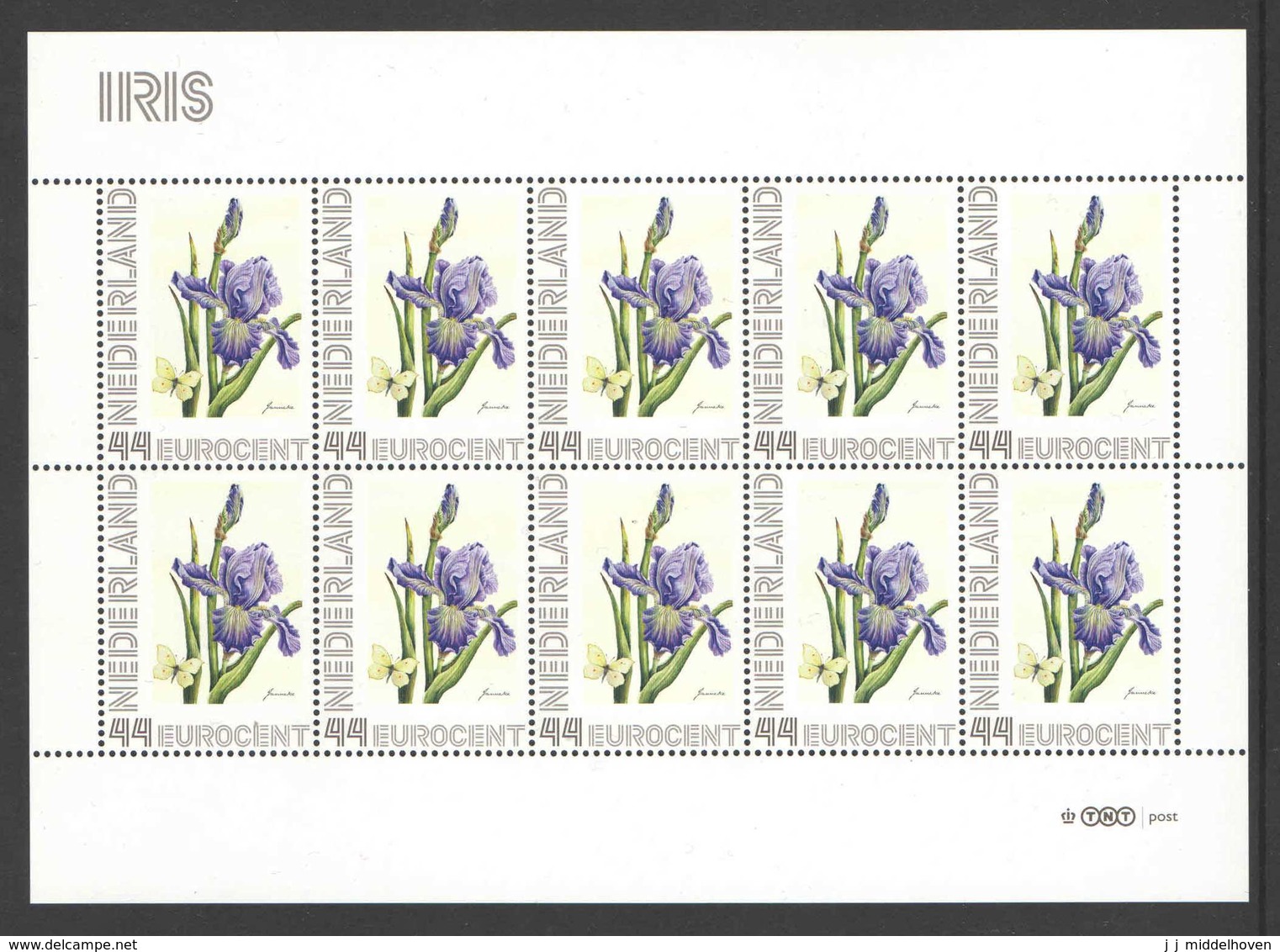 Nederland Postfris/MNH, Janneke Brinkman: Bloemen, Flowers, Fleurs. Iris - Persoonlijke Postzegels